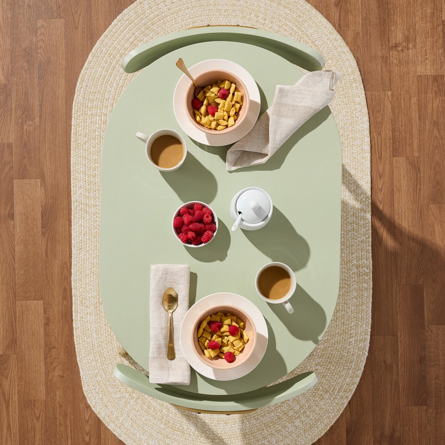3-Piece Oval Dining Table Set Small Kitchen Set w/ 2 Chairs