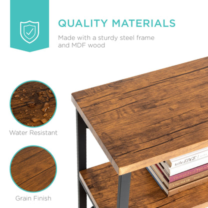 3-Tier Industrial Hallway Console Table for Living Room Entry Way - 55in
