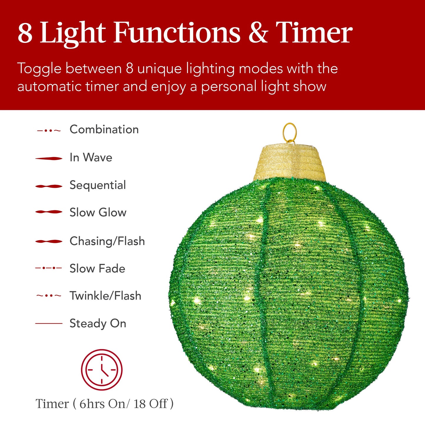 3-Piece Hanging Pop-Up Ornaments Outdoor Christmas Decor LED Lights