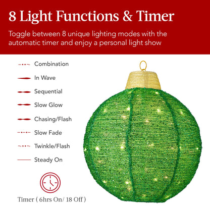 3-Piece Hanging Pop-Up Ornaments Outdoor Christmas Decor LED Lights