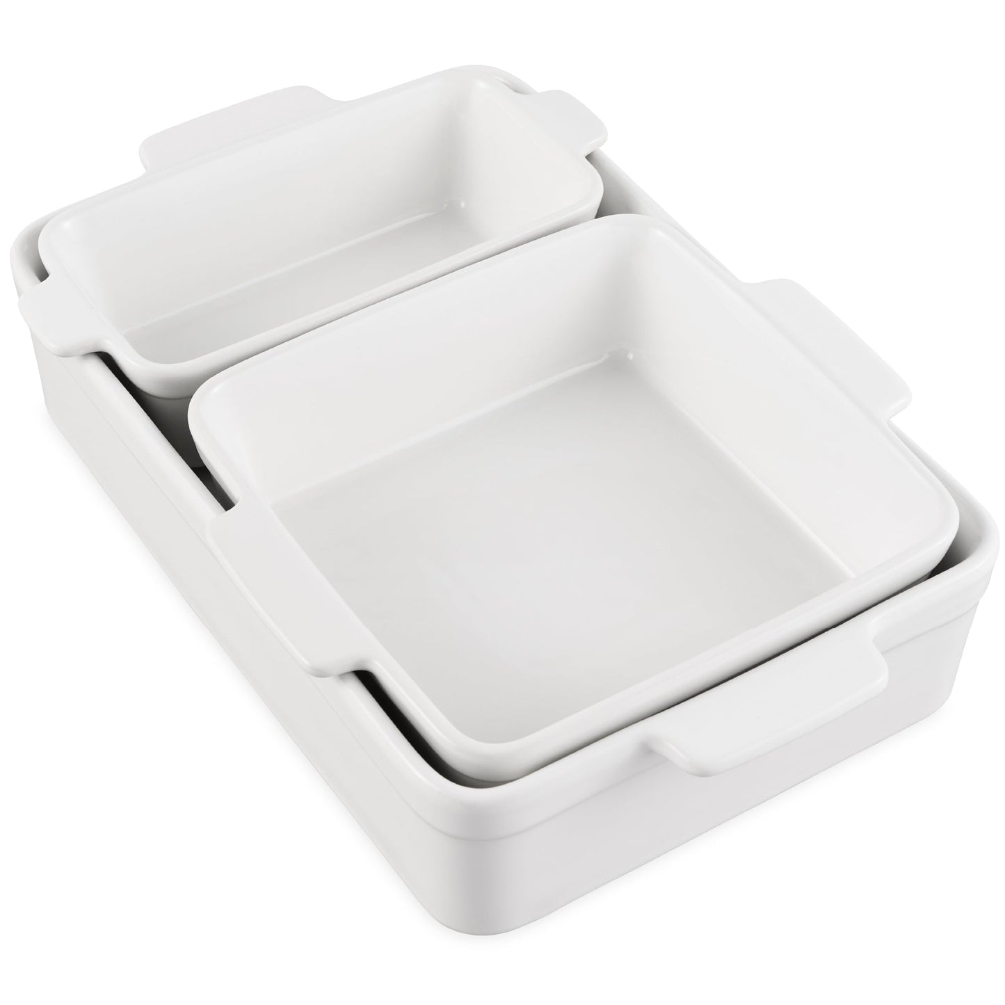 3-Piece Ceramic Bakeware Set Stoneware Baking Dishes Casserole Serving Set