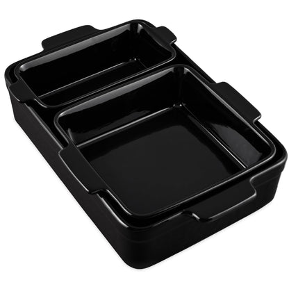 3-Piece Ceramic Bakeware Set Stoneware Baking Dishes Casserole Serving Set