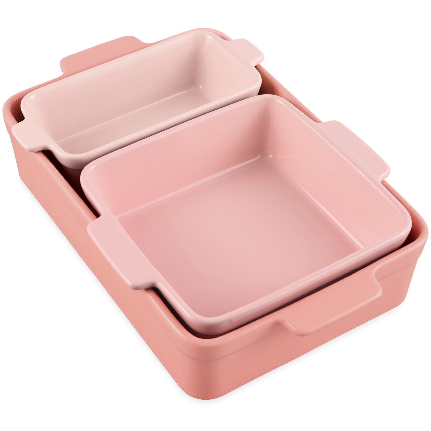 3-Piece Ceramic Bakeware Set Stoneware Baking Dishes Casserole Serving Set